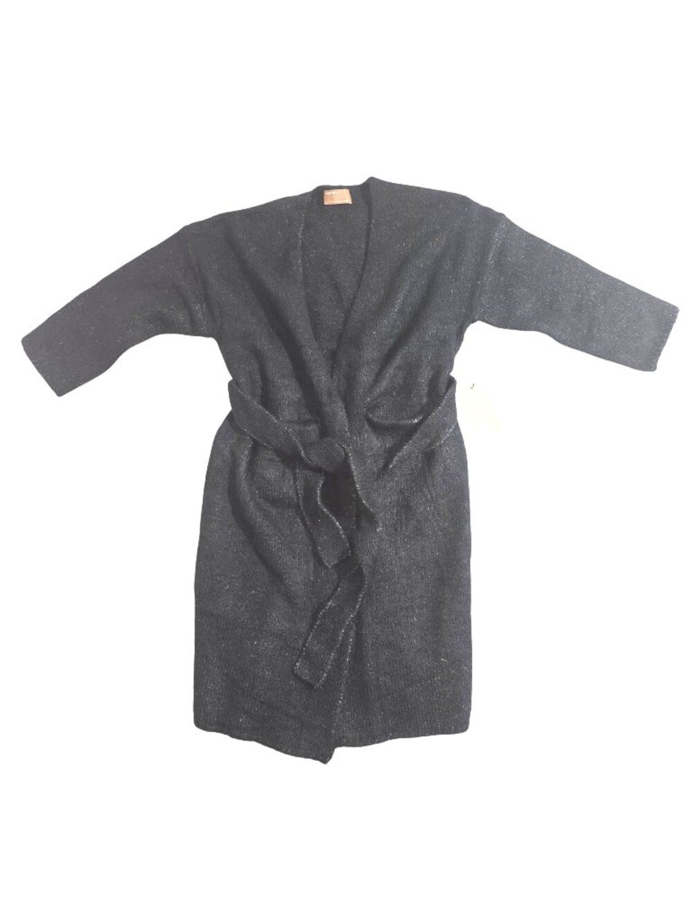 Kerisma Women's Black Knit Belted Cardigan Sweater